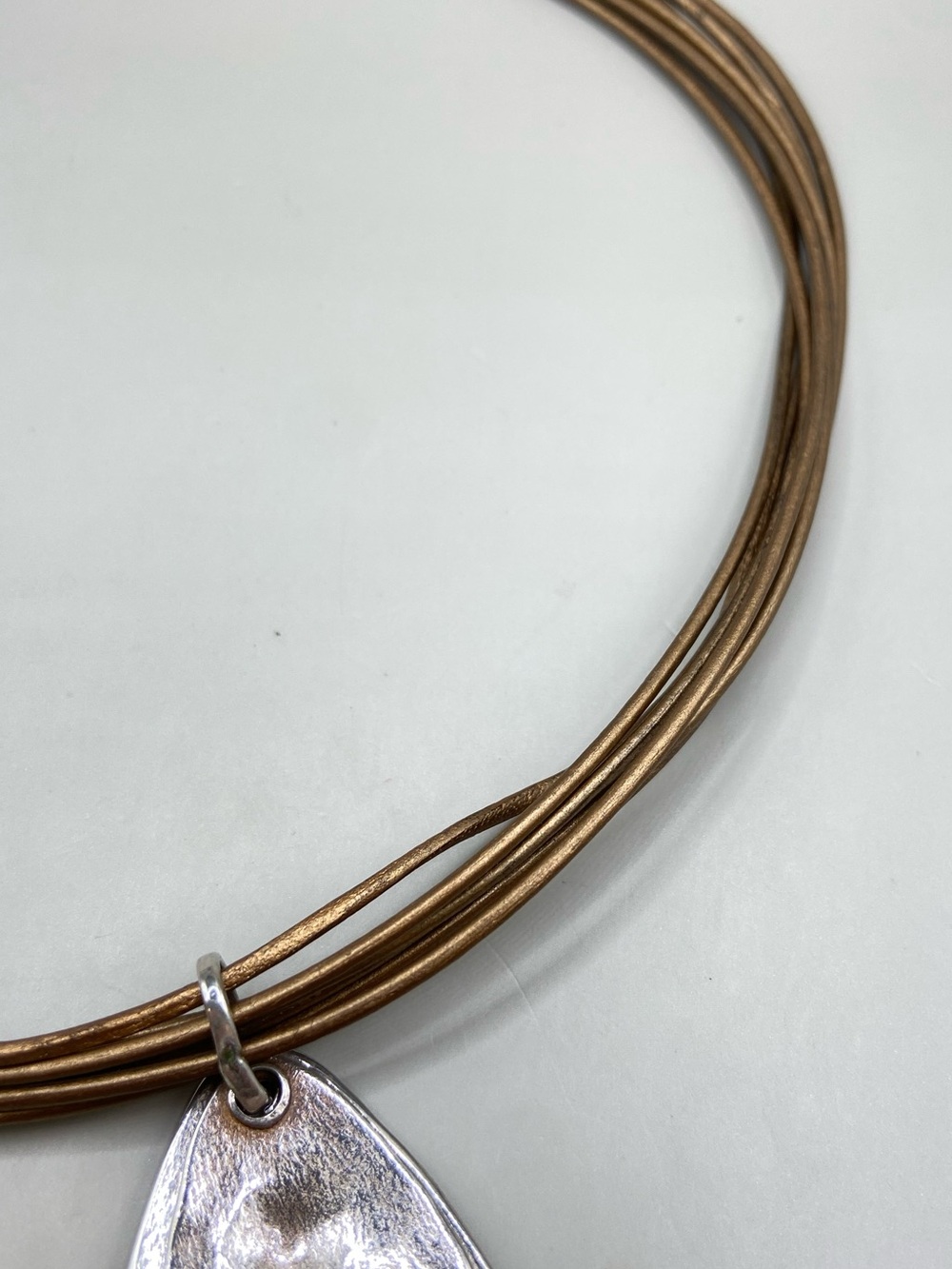 Silpada Bronze Leather and Double Textured Pendant N1802 - Picture 6 of 8